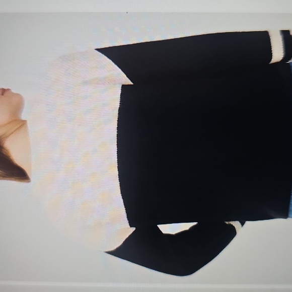 NWT Halogen Colorblock Stripe Long Sleeve Sweater XL Rich Black - Picture 2 of 14